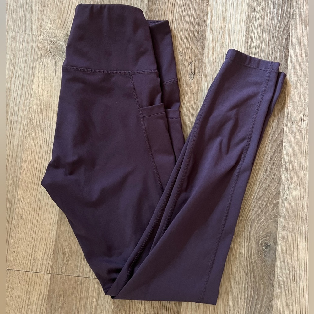 Apana purple high waisted, tummy control,  side pocket workout leggings
